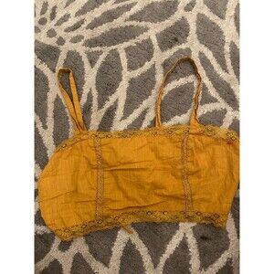 Mustard Orange Lace Tie Back Urban Outfitters Crop Top